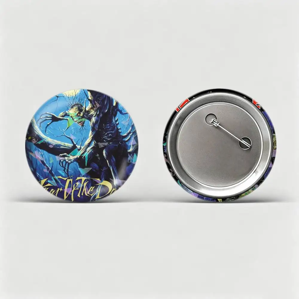 I-Iron M-Maiden Eddie Custom Tinplate Round Button Badges Pins Brooches for Clothes Backpack
