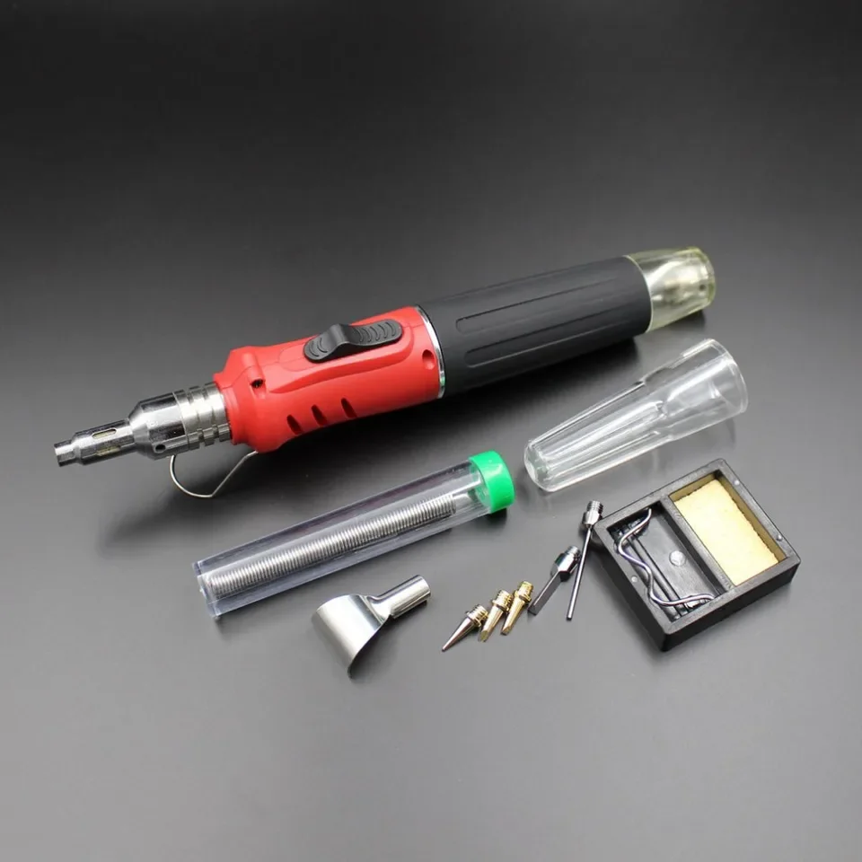 10-In-1 Gas Soldering Iron Set Multifunctional Auto-ignition Welding Torch Flame Iron with Hot Wind Blower Flamethrower