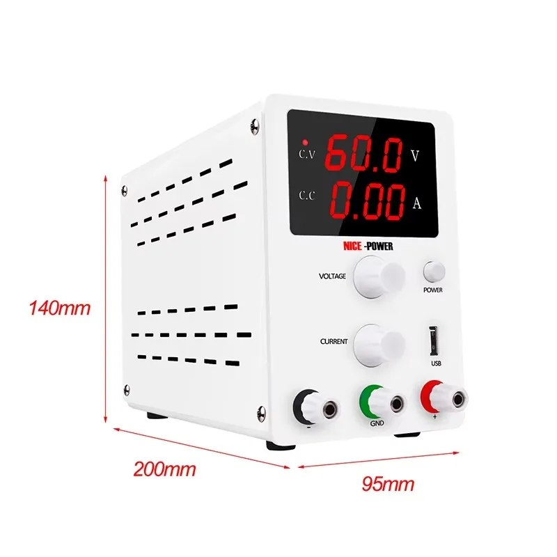 

R-SPS605 High Texture White Mini 60V 5A DC Variable Power Source Digital Adjustable Power Supply for School Teaching