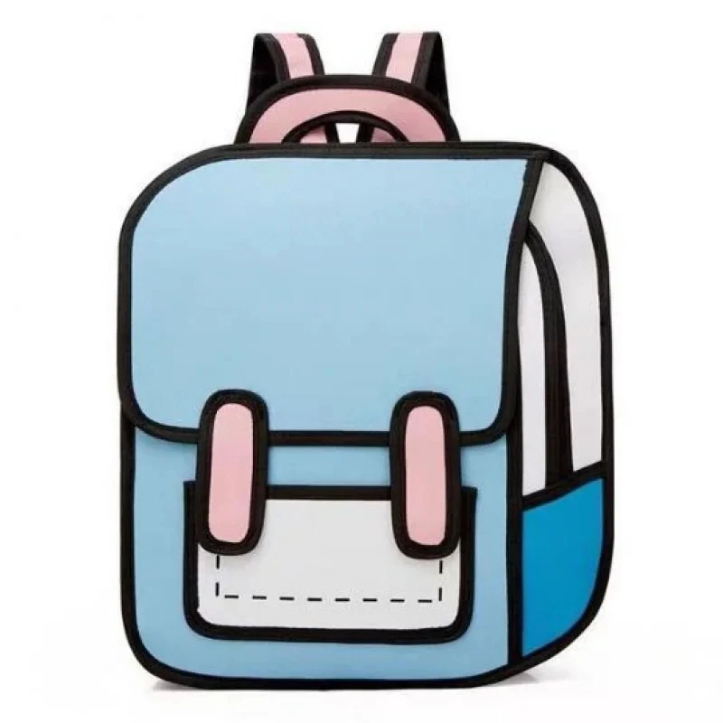 Educational 3D Double Shoulder Backpack for Elementary School Students Grade 3-6 Printed Logo Children's Backpack Polyester M...