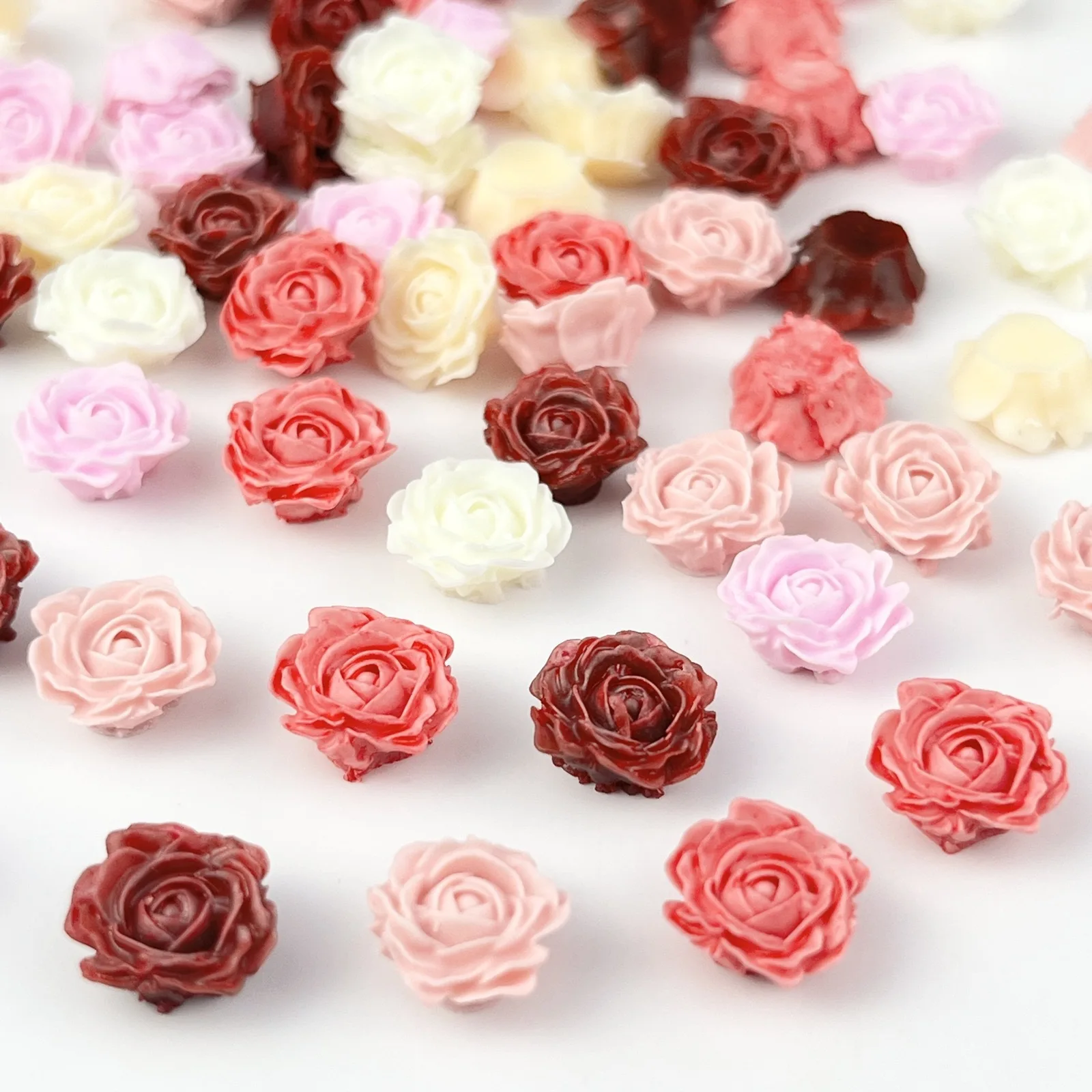 20pcs miniso flower cartoon nail charms for diy nail making cute mini resin flatback nail art decoreation