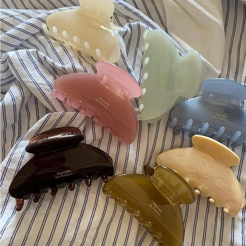 Elegante Haarklammer aus Acetat, mittlere Größe, süße Haarspange, Hai-Clip, Damen-Haarschmuck, Kopfbedeckung – Detail 14