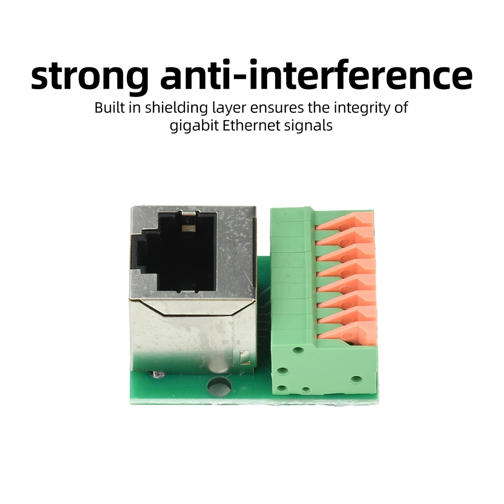 RJ45 Ethernet Port Adapter Board 8P Vertical Horizontal Network Interface Converter PCB Test Solderless Terminal for Wiring