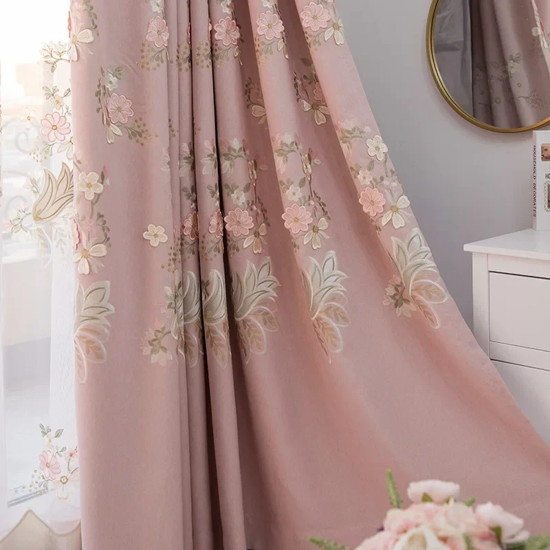 Fantastic Embroidery Romantic Window Tulle Soft Sheer Drapes Luxury High-quality Blackout Curtain for Living Dining Room Bedroom