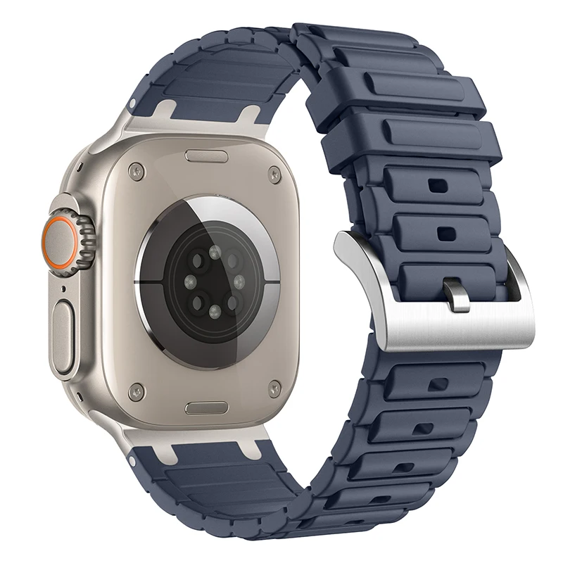 حزام لساعة أبل الترا 2 الفرقة 49 مللي متر 45 مللي متر 44 مللي متر 42 مللي متر 44 مللي متر معدن متين + سوار سيليكون كوريا iWatch سلسلة 9 6 5 4 7 8 SE