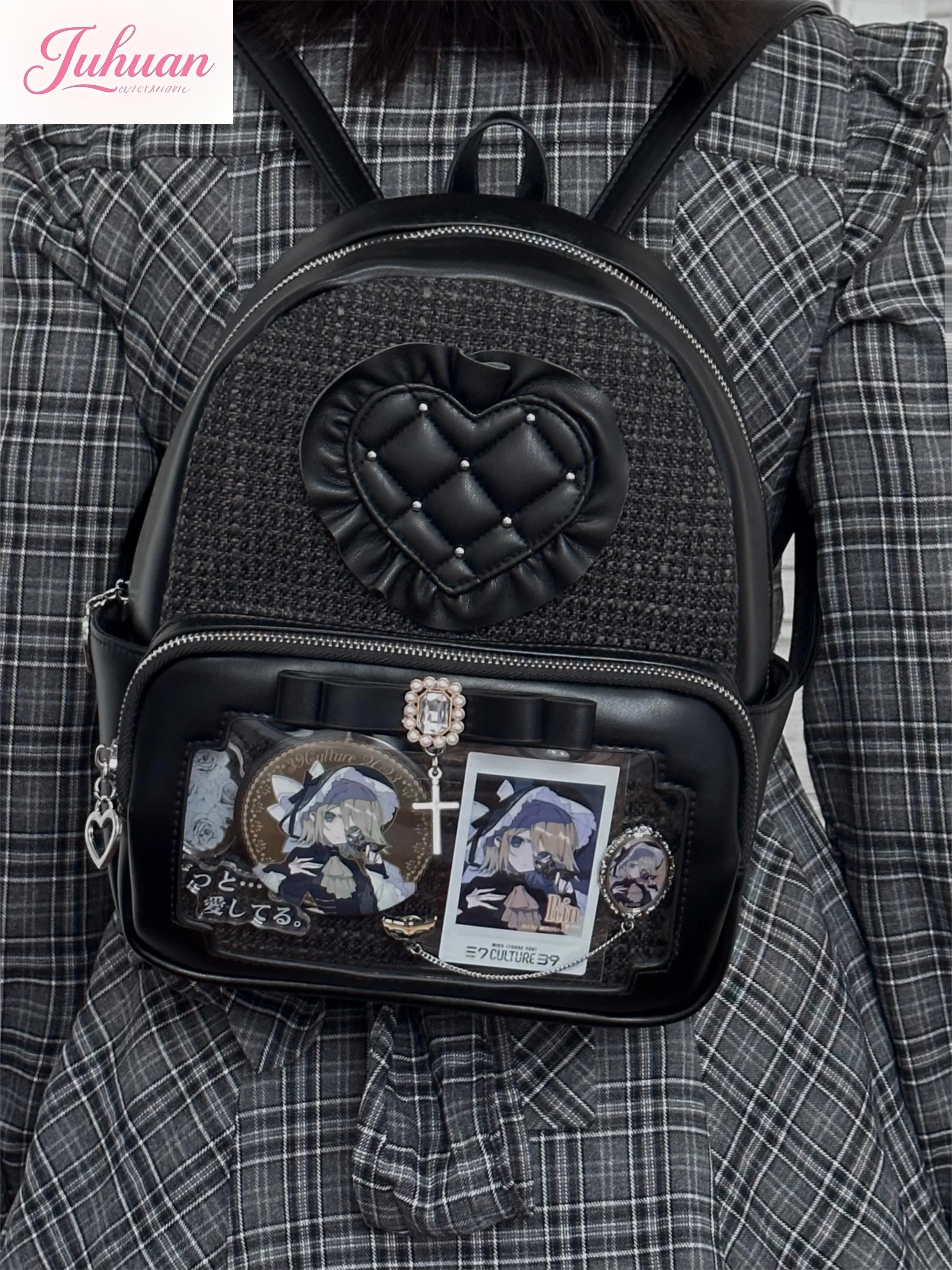 Sistema di miniera giapponese prodotta in massa ltabags borsa bidimensionale da donna per piccoli alimenti borsa per bambini Zaino per dolore d'amore con fiocco in strass Lolita