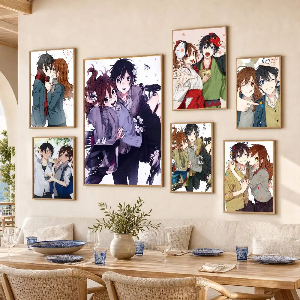 Anime Hori-san to Miyamura-kun  Waterproof Self-Adhesive Wall Poster for Bedroom Living Room Home Decor