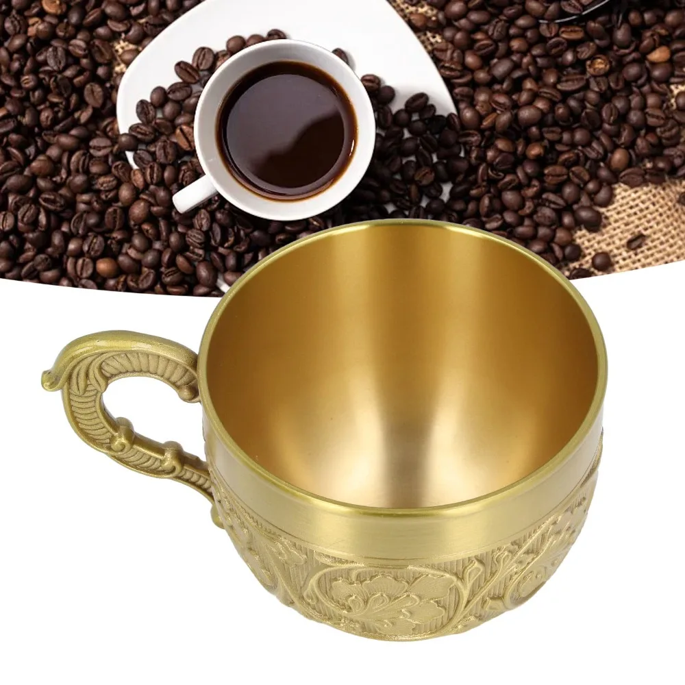 Teacups Embossed Carving Drinking Coffee Mug Craft 150ml Drinking Tea Cup Brass Kung Fu Teacup Carnival Party