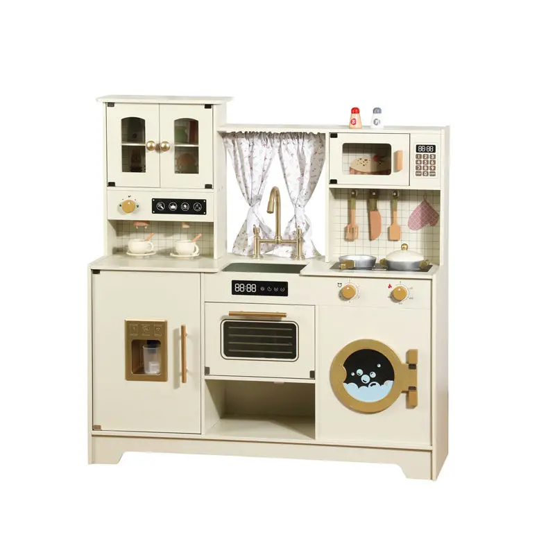 Children's play set with refrigerator stove pot pretend cooking toy