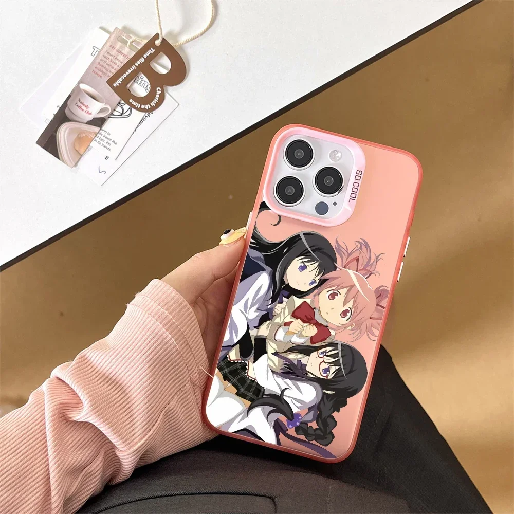 Japanese Anime Cute Girl Phone Case for iPhone 16 12 13 mini 11 14 15 Pro Max XR 8 Plus Kawaii Senpai Hard Plastic Matte Cover