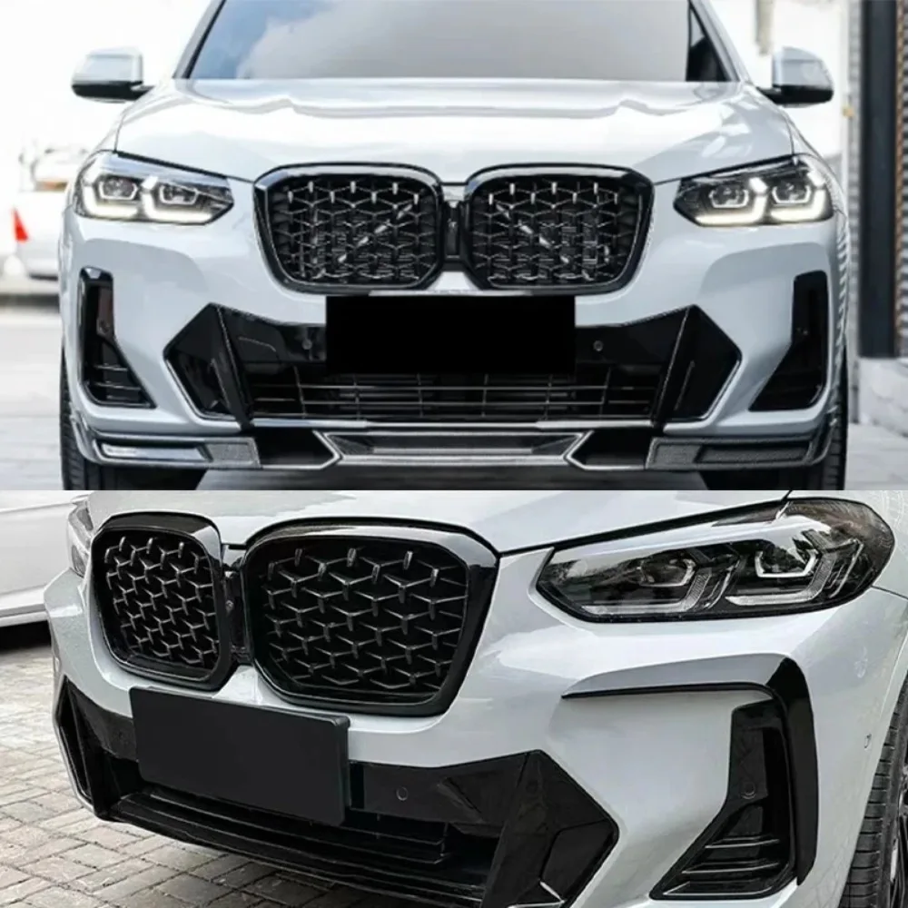 

Front Bumper Kidney Grill Grille Racing Grills For BMW X3 G01 X4 G02 LCI 2022 2023 2024 ABS Gloss Black