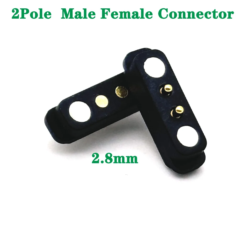 

1Pair 2Pin spacing 2.80mm DC Magnetic Pogo Pin Connector Pogopin Male Female Spring Fast charging Waterproof DC Power Socket