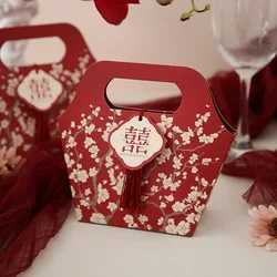 Chinese Flower Style Wedding Candy Box Wedding Gifts For Guests Candy Bag Baby Shower Favors Chocolate Decoration Craft Gifts