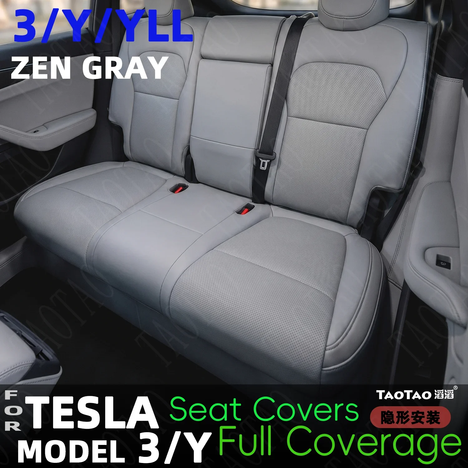 For New Model 3 Highland/YL / Y Juniper/Standard 2025 2026 Zen Gray Full Set Car Seat Covers PU Nappa Leather Set Accessories