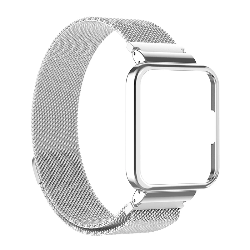 Metal Case Protector Stainless Bracelets For Xiaomi Mi Watch Lite Strap Mesh Loop Band For Redmi Watch 2 /2 Lite Protect Case