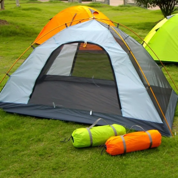 Outdoor waterproof luxury family aluminum pole camping tent 3 4 person tents