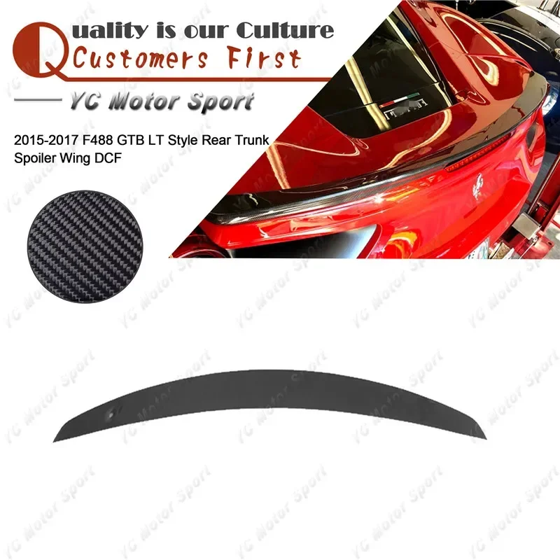 

Car Accessories Dry Carbon Fiber LT YC Design Style Trunk Wing Fit For 2015-2017 F488 GTB Rear Spoiler Wing