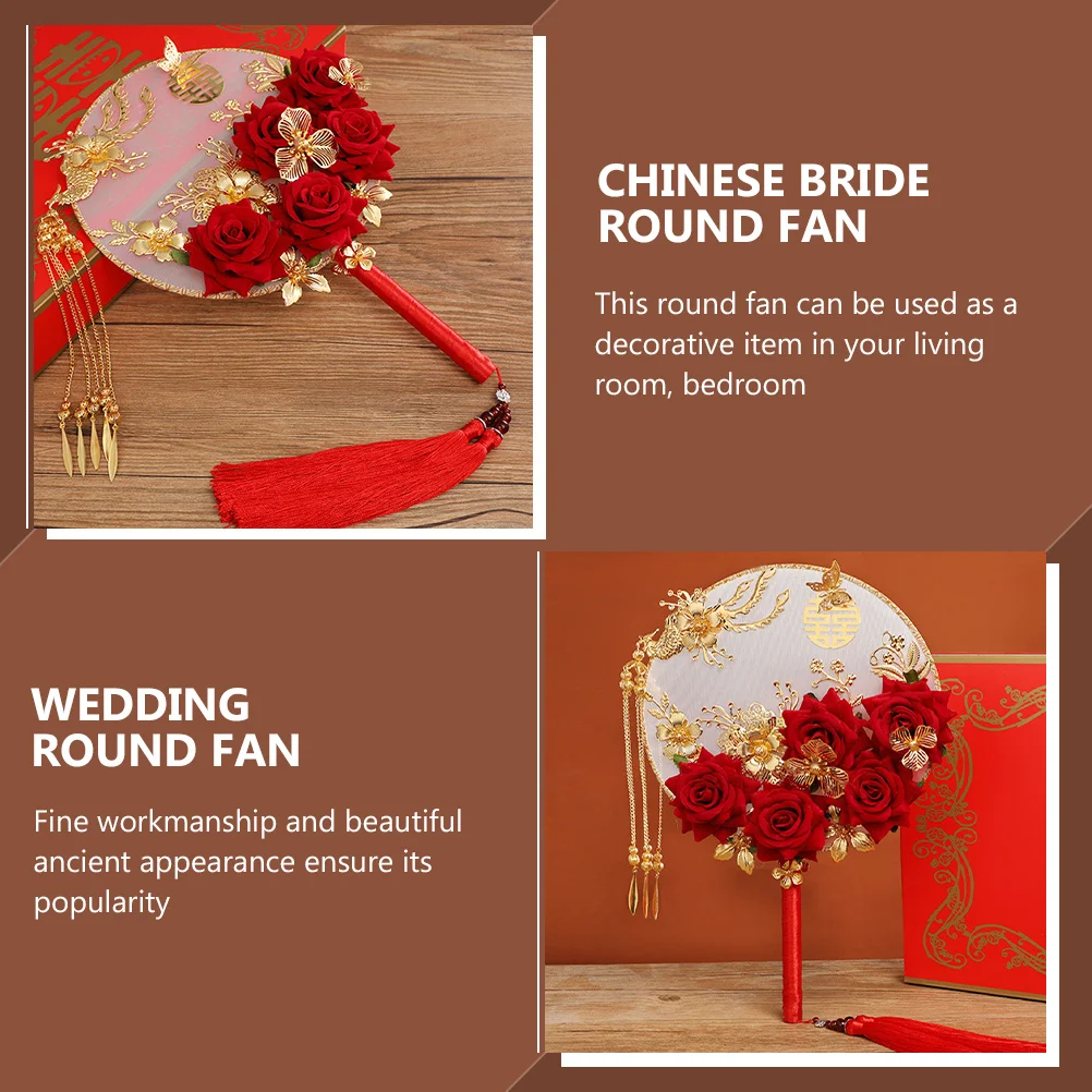 

Chinese Photography Fan Wedding Bridal Baptism Dance Party Birthday Celebration Handmade Silk Flower Alloy Elegant