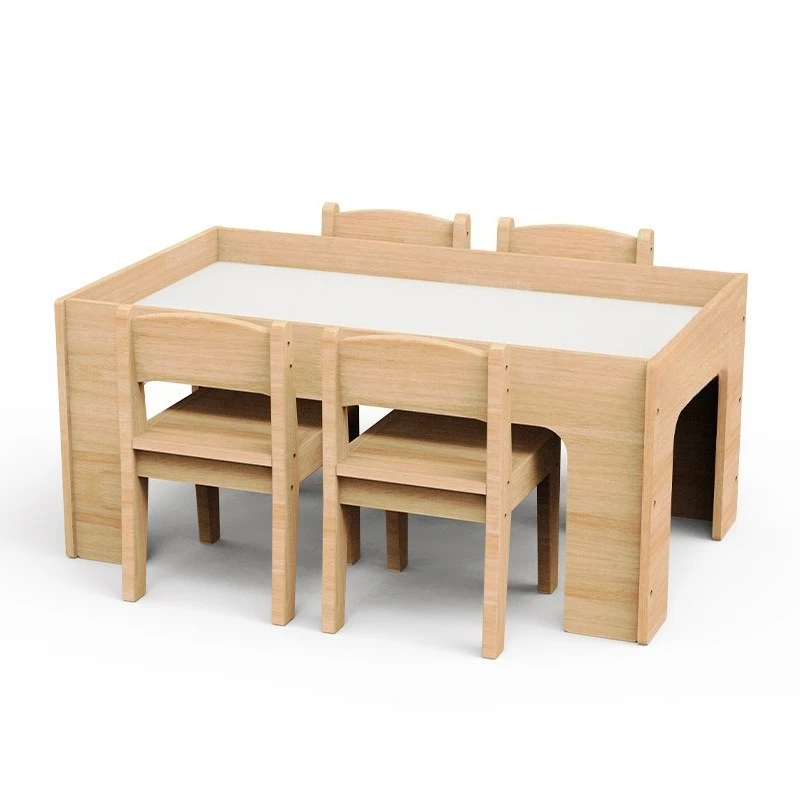 

Multifunctional solid wood building block table, magnetic puzzle storage, early education game table