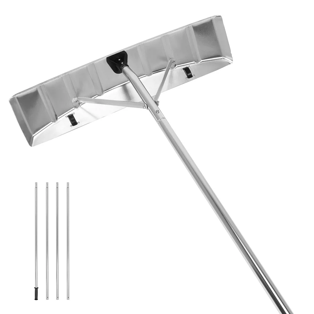 New design snow rake easy to insult aluminum length adjustable foldable roof snow rake with rollers