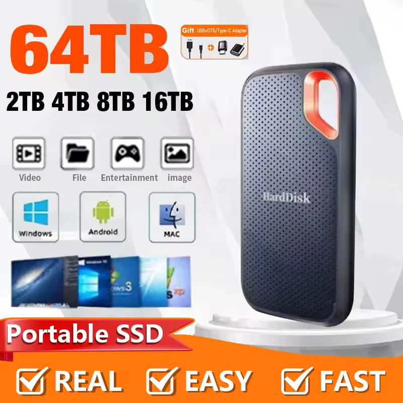 Real Portable SSD High Speed 128TB 256TB External Hard Drive 1TB Hard Disk USB 3.1 Type-C Original Storage Device for Laptop/PC - AliExpress 44