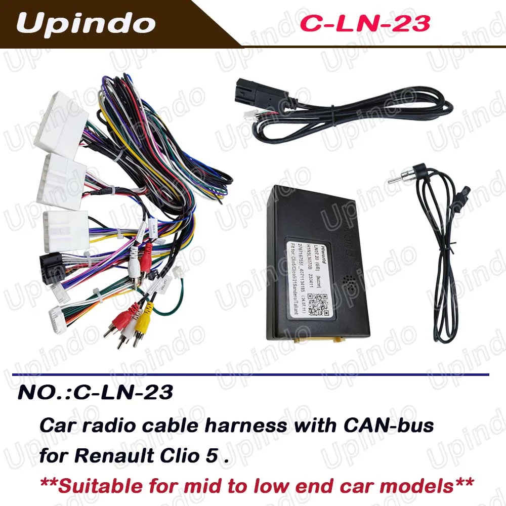 

Car Accessories Android Radio Cable Harness w/ CAN-Bus for Renault Clio 5 2019-2024 Low/Mid Grade