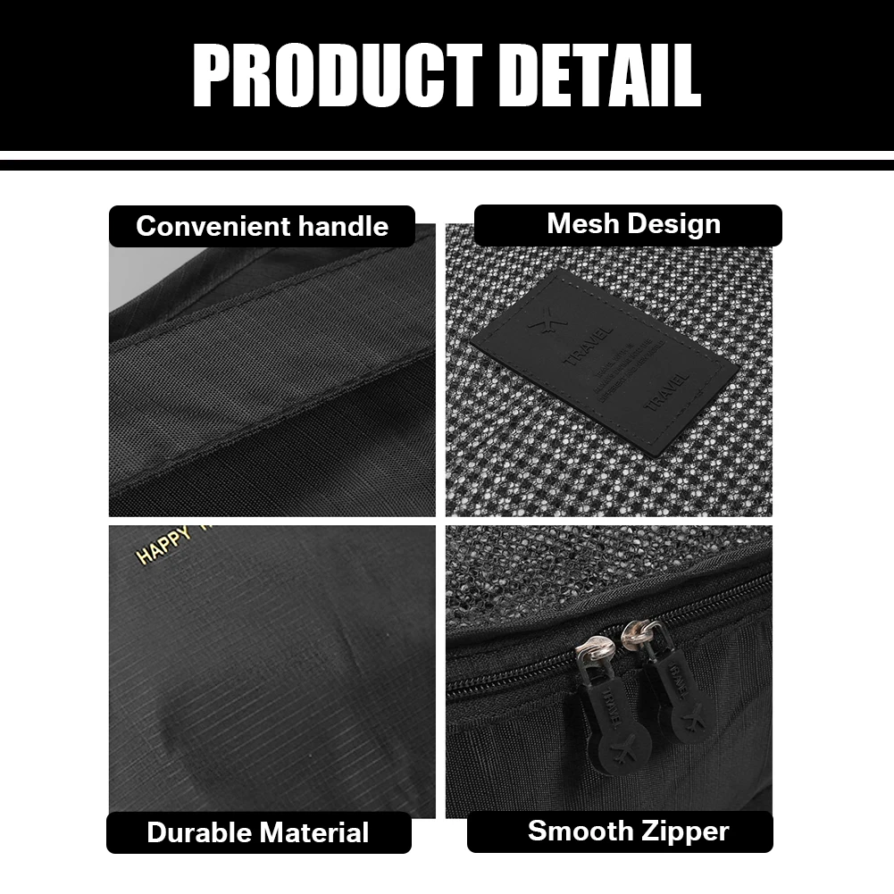 8/6 stücke Set Reise Lagerung Tasche Große Kapazität Gepäck Kleidung Sortierung Organizer Koffer Beutel Fall Essentials Schuhe Verpackung Cube – Detail 7