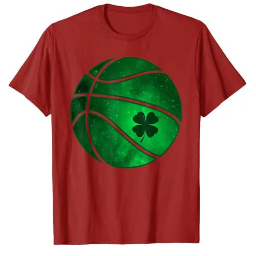 Basketball Shamrock Lucky Clover Irish St Patrick's Day Boys T-Shirt Novelty Gift Graphic Ireland Shenanigans Tee Outfit Y2k Top