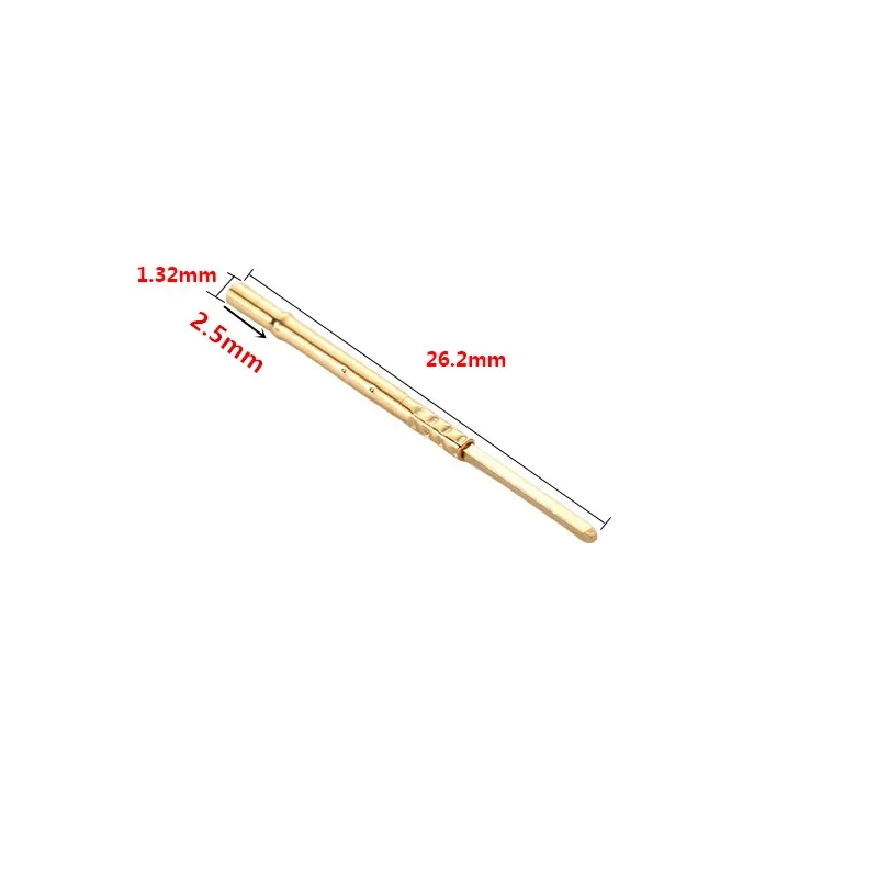100PCS/bag R75-2W Brass Tube Test Needle Sleeve Needle Tube Outer Diameter 1.32mm Total Length 26.2mm Test Probe Needle Seat