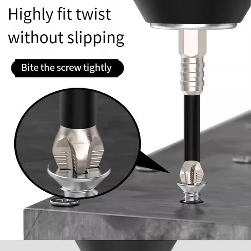 BAAG-9Pcs PH2 Cross-Magnetic Screwdriver Bit Anti-Slip Long Drill Bits 25-150Mm For Electric Screwdrivers Hand Drills