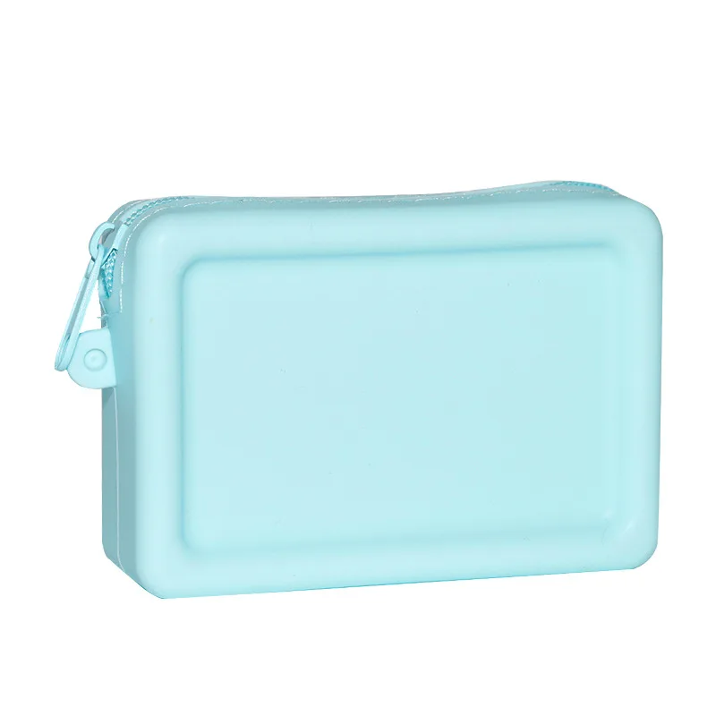 Silicone Organizer Cosmetic Bag Vintage Waterproof Smooth Zipper Earphone Holder Macaron Color Wallet Coin Purse Portable Pouch