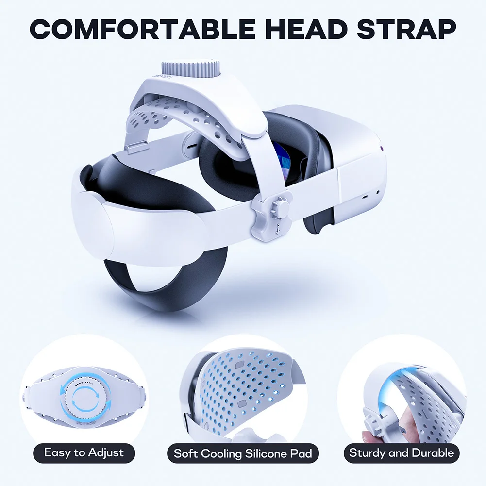 Adjustable Head Strap Comfort Alternative Head Strap Universal Reduce Head Pressure for Meta Quest 3/2/Pro/Pico4 VR Headset