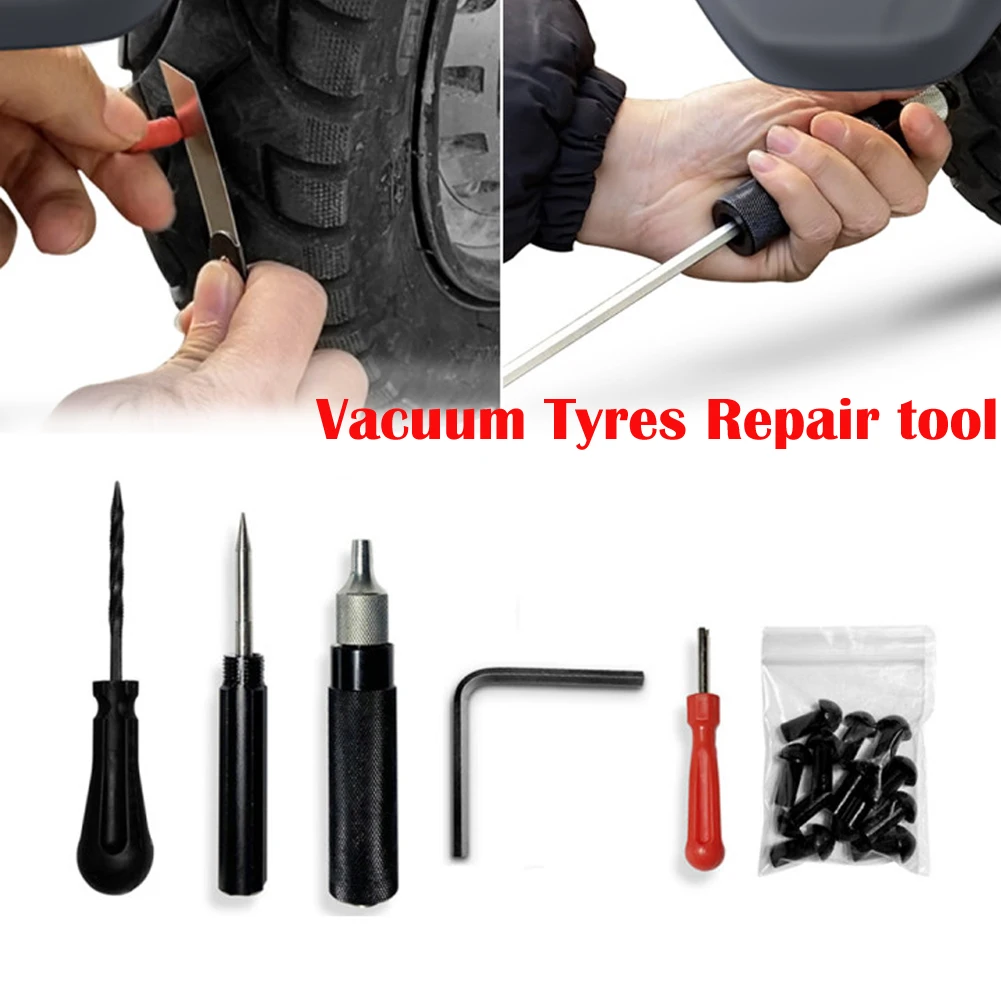 1 Set Motorcycle Tire Repair Tools Car Motorcycle Vacuum Tyre Tire Repair Tools Puncture Mushroom Plug Probe Nozzle