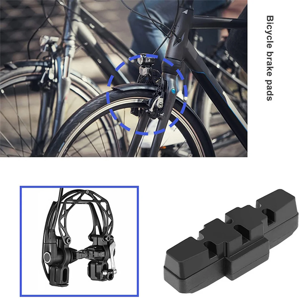 8Pcs Bicycle Brake Shoes for HS11/ HS22/HS24/ HS33 /HS66 50mm Brake Block V-Brake Pad Road Bike Accessories