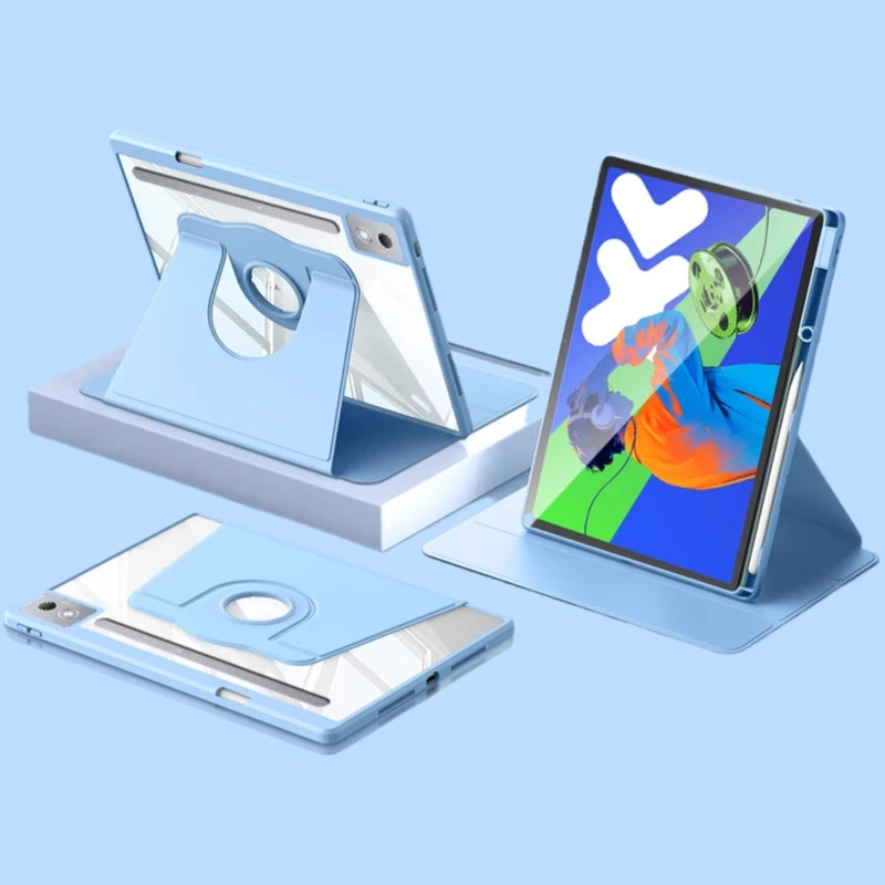 

Чехол для Xiaoxin Pad Pro 12,7 дюйма, вращающийся на 360 градусов акриловый прозрачный жесткий планшет Lenovo Idea Pad Pro 12,7 дюйма TB373FU TB375FC P12 2023 Capa