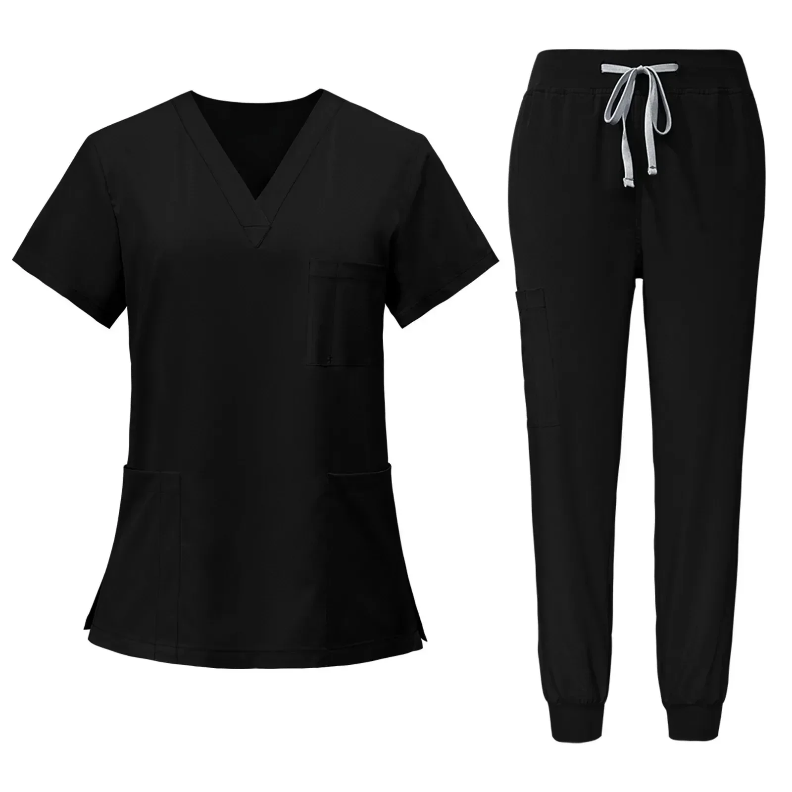 Scrubs Medical Uniforms Women Nurse Uniform Thin Breathable Medical Scrub Tops Elastic Scrubs Pants Doctor Workwear Spa Overalls