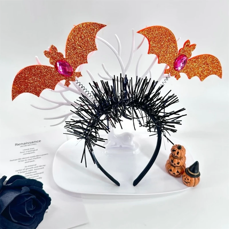 Adult Children Halloween Devil Headband Cosplay Costume Fancy Party Glitter Demo