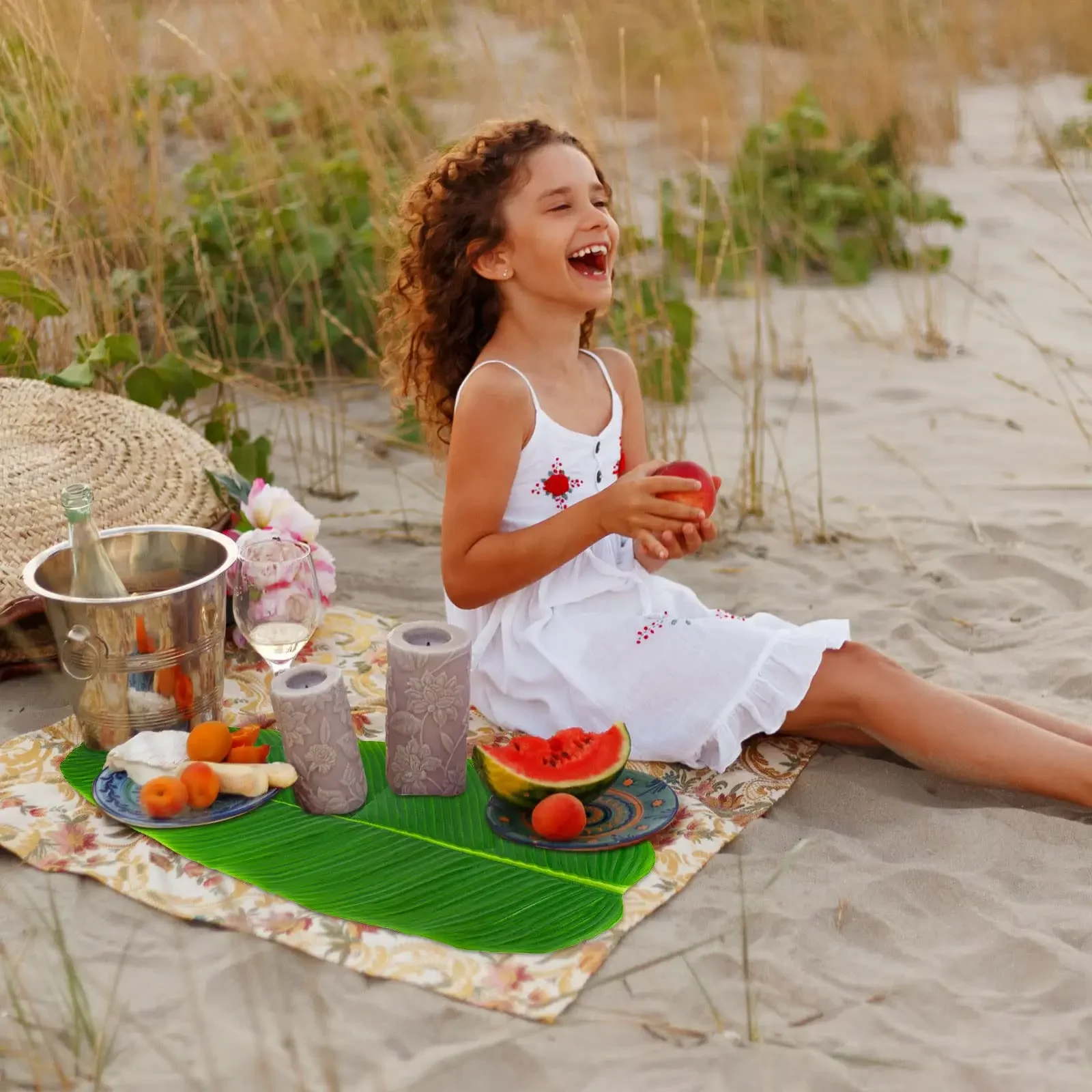 5 قطعة أوراق الموز الاصطناعية الجدول الديكور مقاوم للماء أوراق شجرة النخيل فو لوتس ليف هاواي حفلة المنزل مكان حصيرة #4