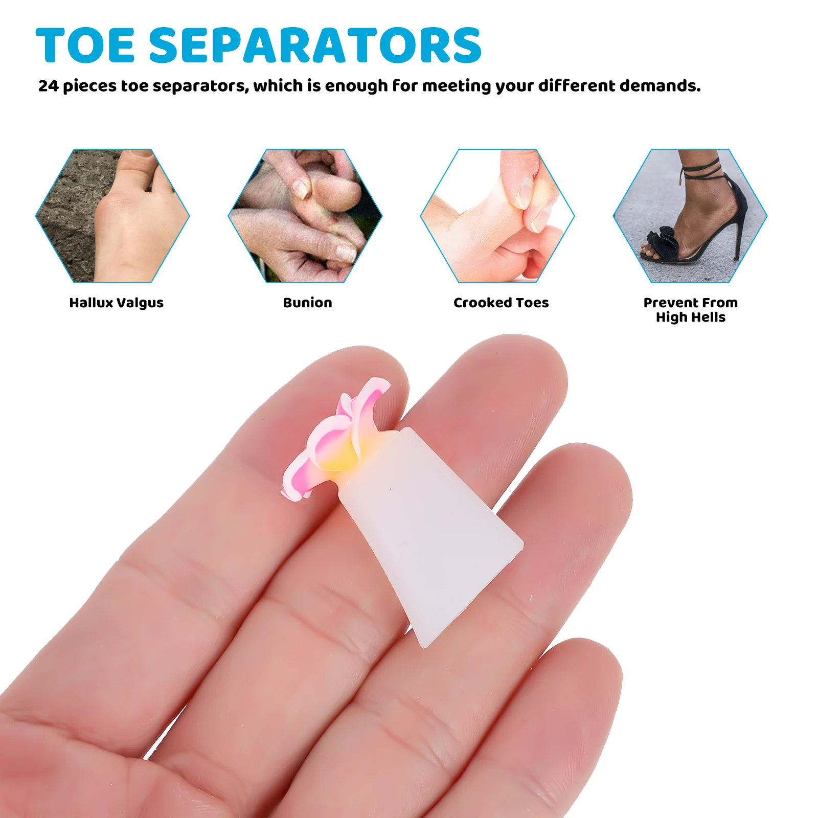 

32 Pcs Toe Spacers Reusable Washable Soft Gel Nail Art White Black Purple Pink 4 Sets 30 31 32 33 Numbers Separators Pedicure