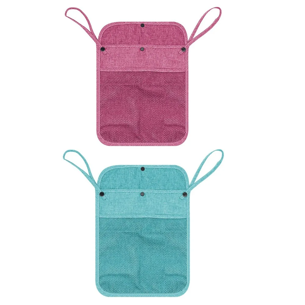 

2Pcs Multifunctional Baby Stroller Mesh Bags Hanging Bag Double Pockets Carriage Pram Storage Bag Large Capacity Perspective