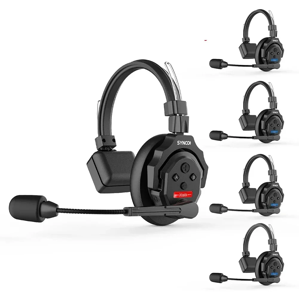 NEW Synco XTalk X5 2.4GHz Wireless Intercom System Remote Headsets Wireless Microphone Expanded Team Communication to 700M Dista