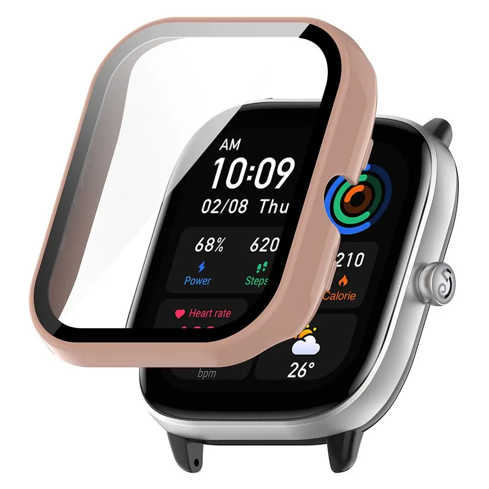 Accessories Full Coverage Protective Case PC Shell Tempered Cover Screen Protector For Amazfit GTS 4 Mini