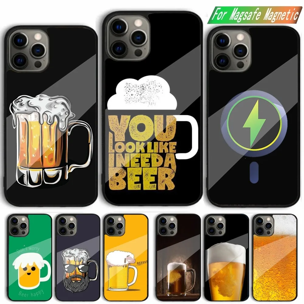 Beers Alcohol Summer Bubble Phone Case For iPhone 15,14,13,12,11,Plus,Pro,Max Mini Magsafe Magnetic Wireless Charging