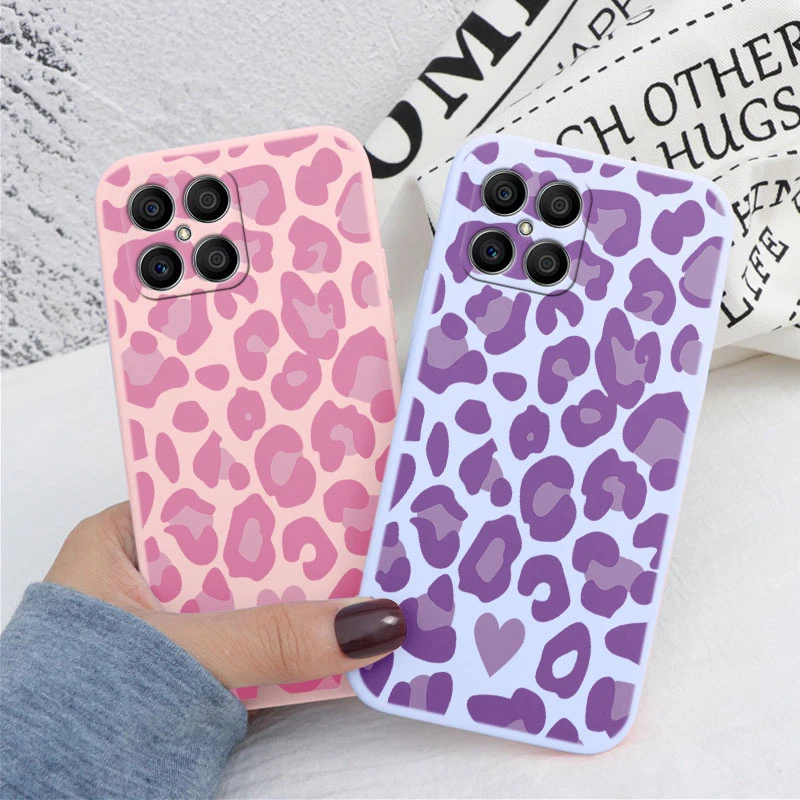 For Honor X8 4G X 8 5G X8a X8b X8c X6c Phone Case Fashion Leopard Print Back Cover Soft Silicone Shockproof Fundas Coque Shell