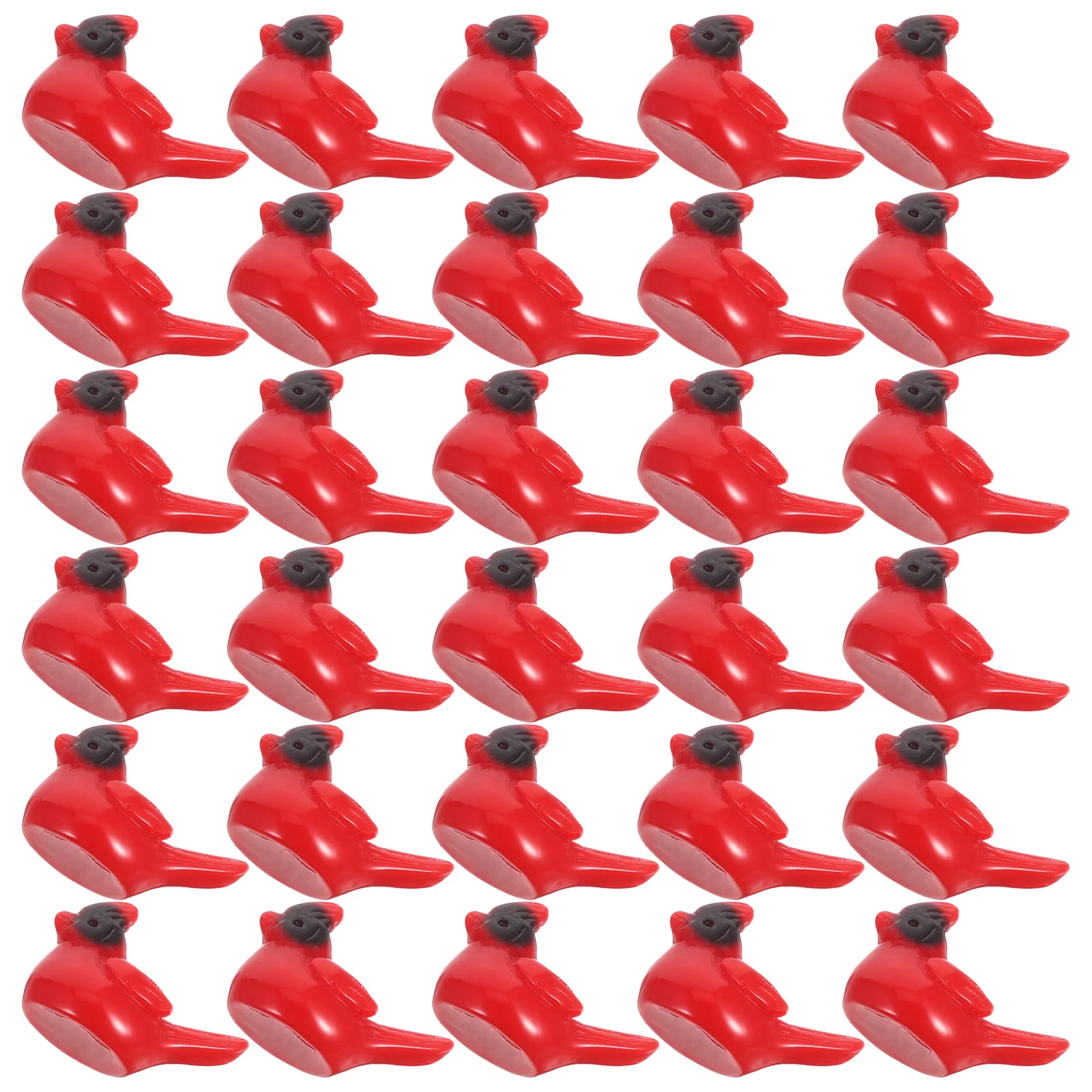 

50Pcs Moss Micro Landscape Ornaments Mini Resin Red Cardinal Birds Tiny Realistic Bird Sculptures Christmas Fairy Garden