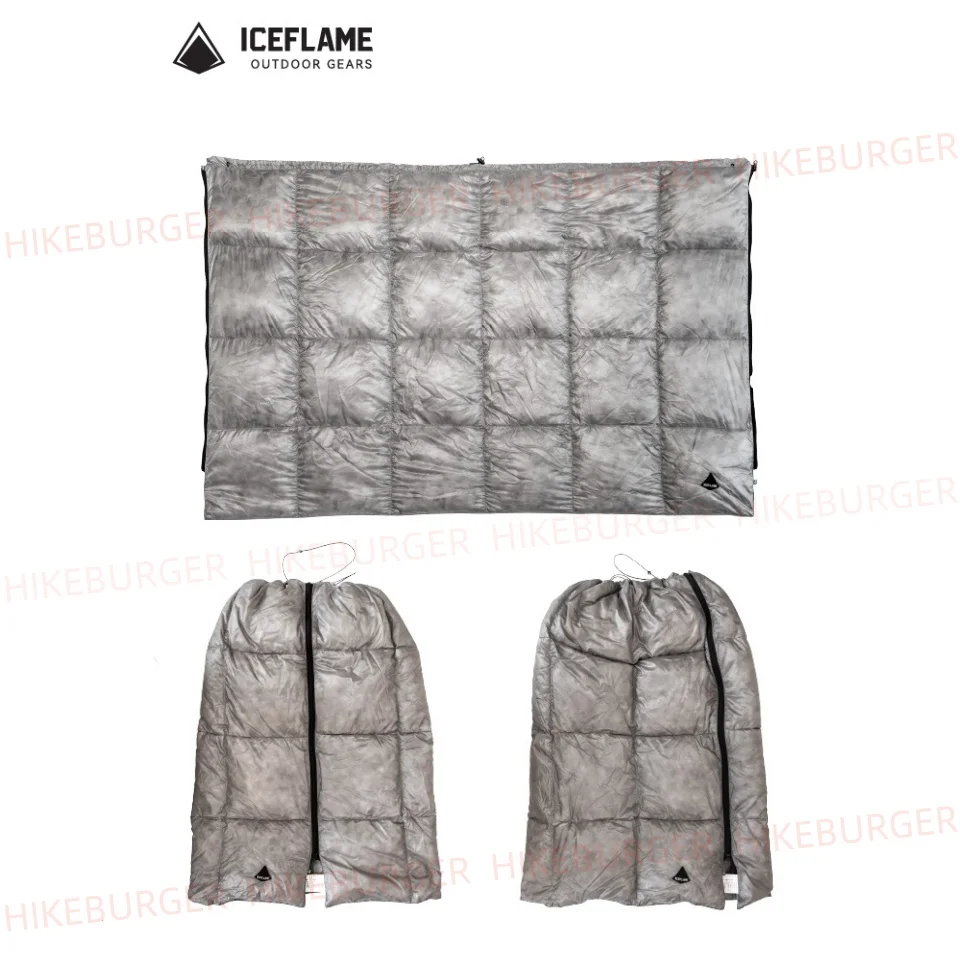 لهب الجليد أسفل تنورة التخييم في الهواء الطلق متعددة الوظائف أسفل لحاف المحمولة كيس النوم الملحقات 800FP لحاف حراري