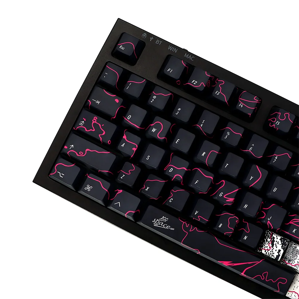 Juego de teclas de Graffiti, teclas pbt de perfil Cherry mx para switch Logitech G610 K70 GMMK gk61 96 gmk, teclas iso