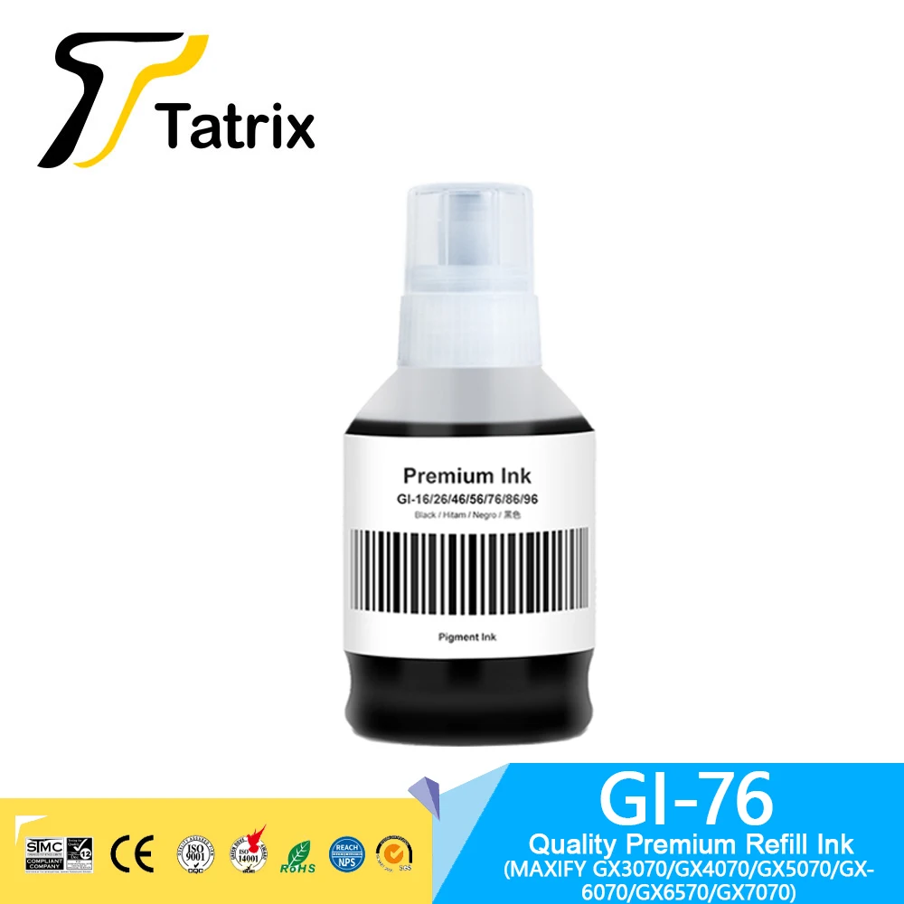 Imagem -02 - Tatrix-gi 76 Recarga de Tinta Gi76 Gi76 Compatível com Impressora Canon Maxify Gx3070 Gx4070 Gx5070 Gx6070 Gx6570 Gx7070