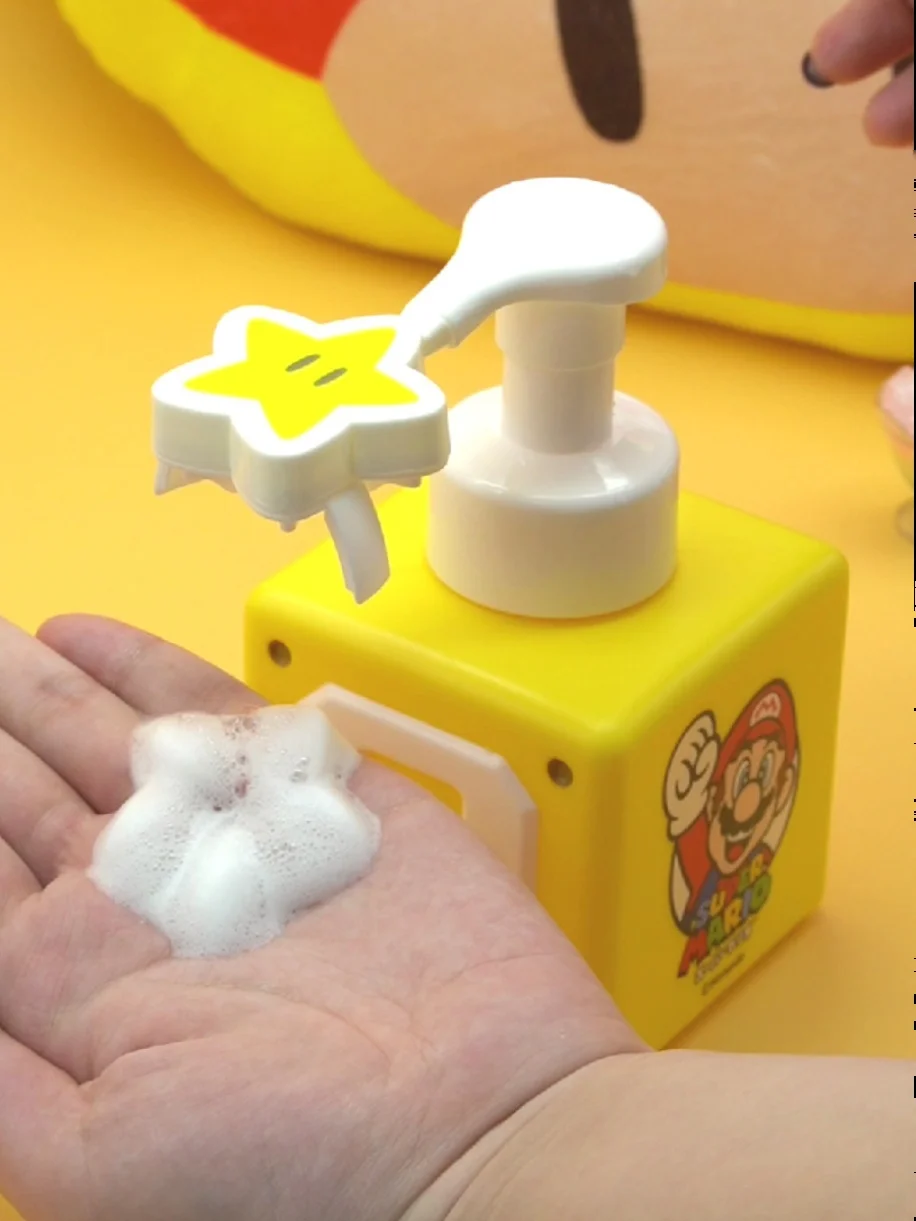 زجاجة معقم لليدين من ماريو، زجاجة حمام على شكل نجمة للأطفال، زجاجة ضغط سائل لتنظيف الفقاعات الممتعة