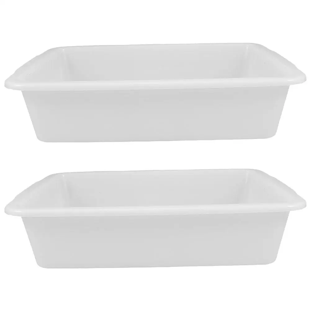 

2 Pcs Tray Plastic Leakproof Plastic Serving Trays Experiment Equipment Square White Rectangle Teaching Lab Pan